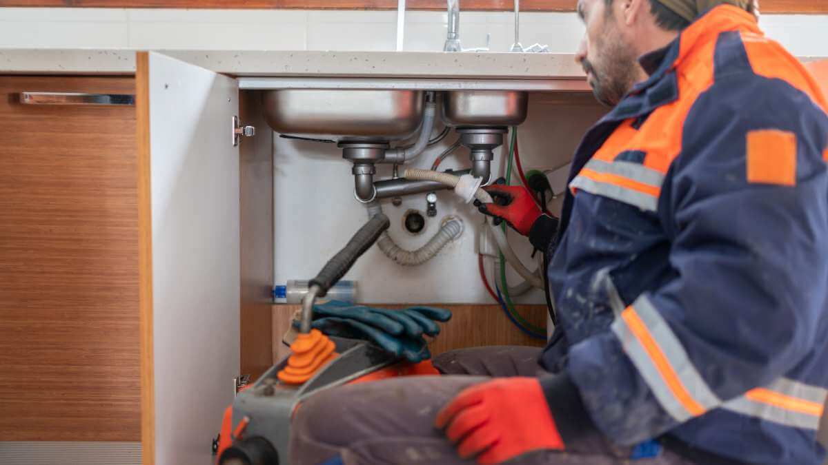 Bajante de baño con problema de mal olor en una vivienda de Salamanca
